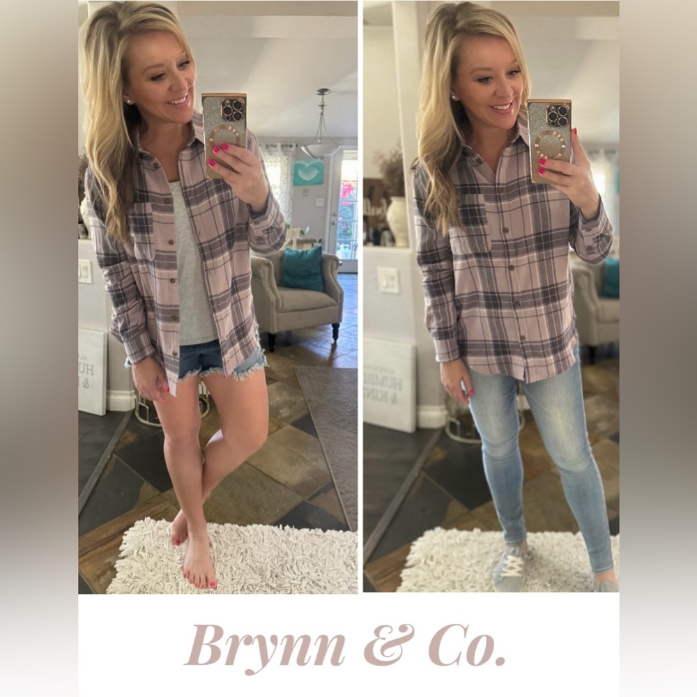 NWT 💕Brushed Plaid Top